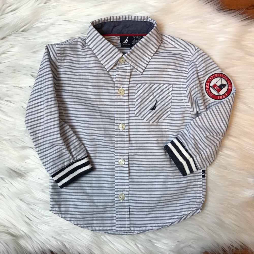 Nautica Stripe Button Down Shirt